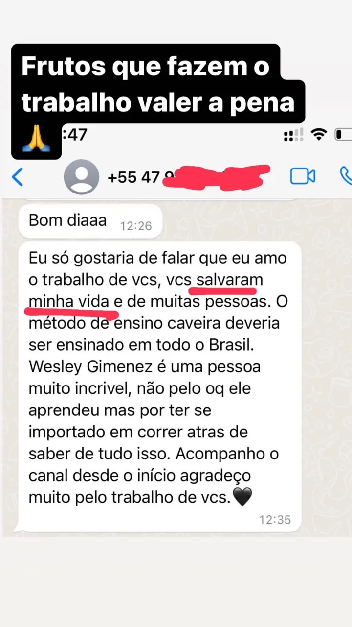 Depoimento de aluno