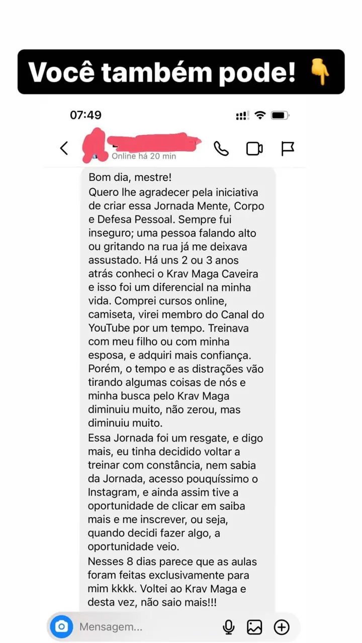 Depoimento de aluno
