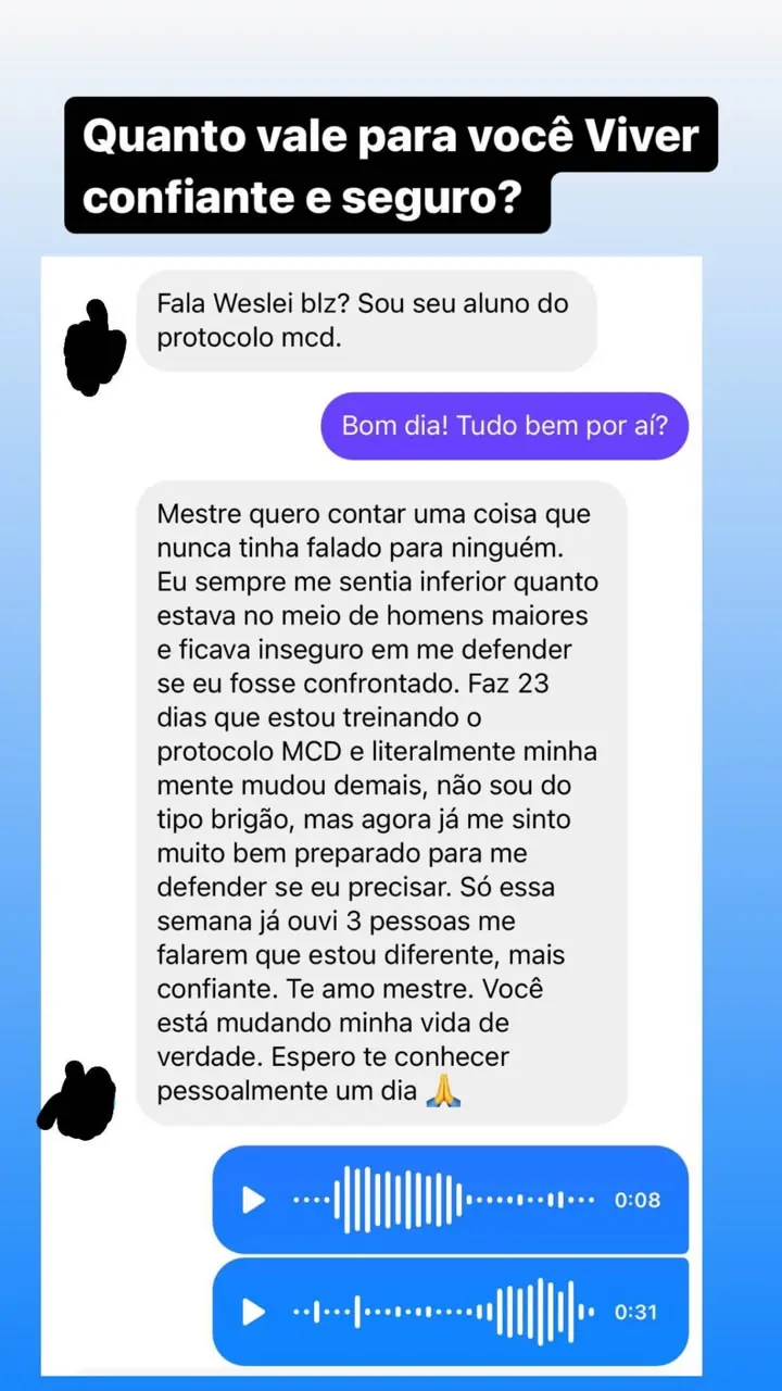 Depoimento de aluno