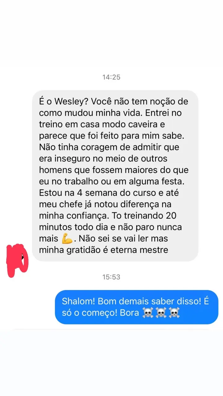 Depoimento de aluno